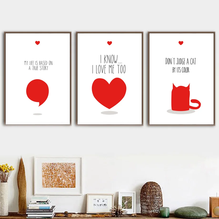 Red-Love-Heart-Leaves-Quotes-Nordic-Posters-And-Prints-Wall-Art-Canvas-Painting-Wall-Pictures-For (1)
