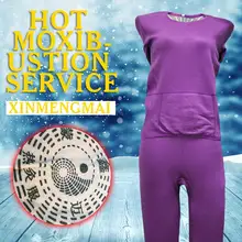Комплект одежды, женское фиолетовое теплое утолщенное магнитное нижнее белье для терапии, удобное для прогревания при моксотерапии