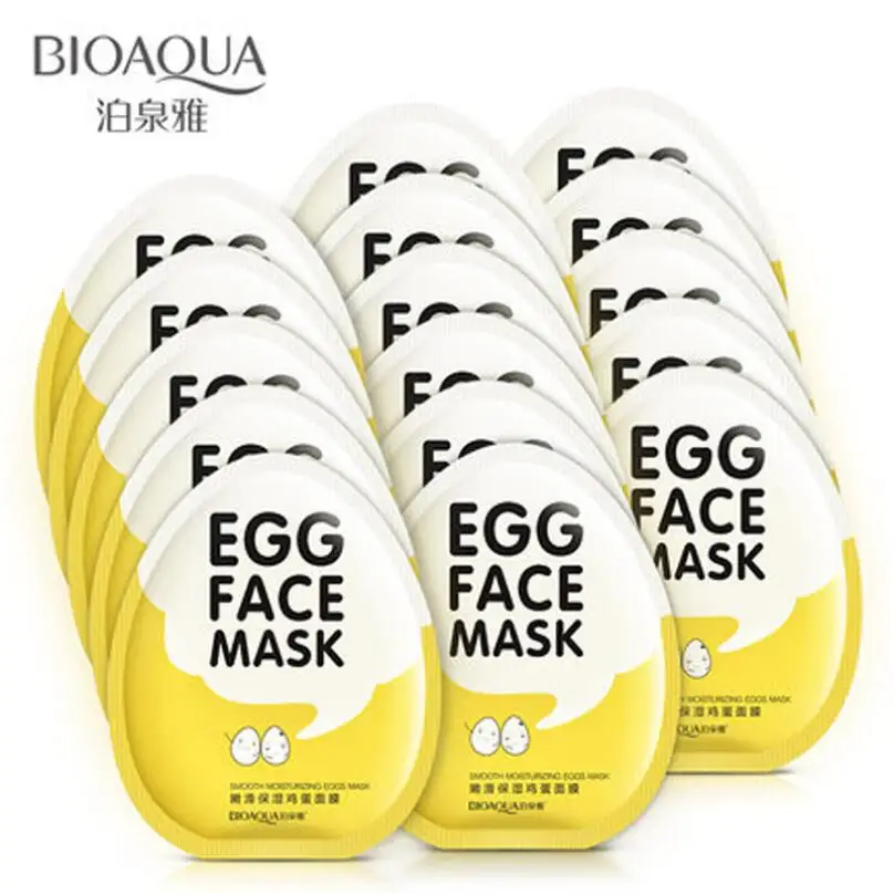 

100pcs BIOAQUA Sheet Mask smooth nourishing moisturizing egg face mask for skin care