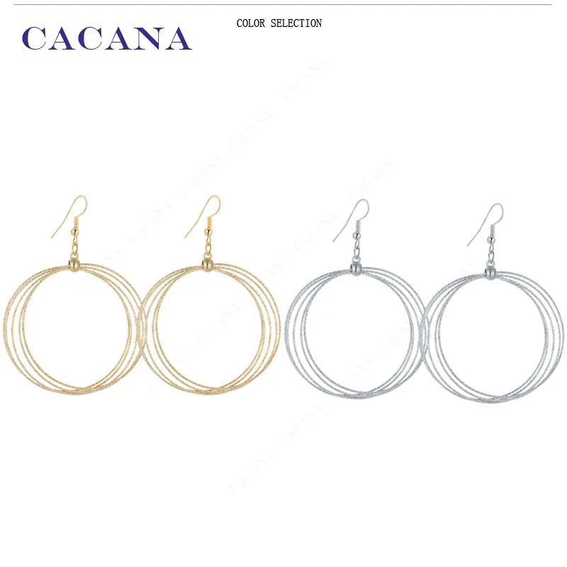 CACANA Dangle Long Earrings For Women Big Round Top Quality Bijouterie Hot Sale No.A552 A553