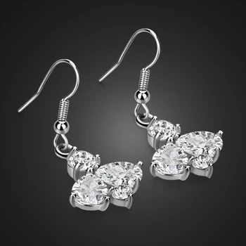 

New 925 sterling silver earrings noble zircon inlaid pendants solid silver earrings Women's popular jewelry birthday gift
