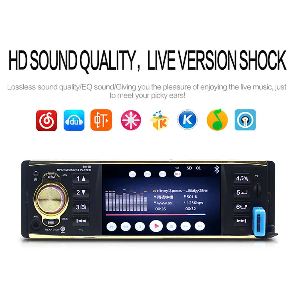 1 Din 4 дюйма автомобильное радио MP4/MP5 плеер HD 800*480 Bluetooth FM/AUX/USB/TF карта рулевого