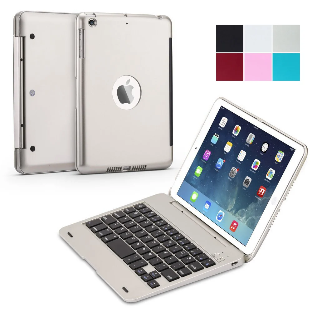 Teclado sem Fio Shell para Ipad Ultra Slim Folio Clamshell Leve Abs Bluetooth Inteligente Stand Case Capa Mini 1 – 2 3