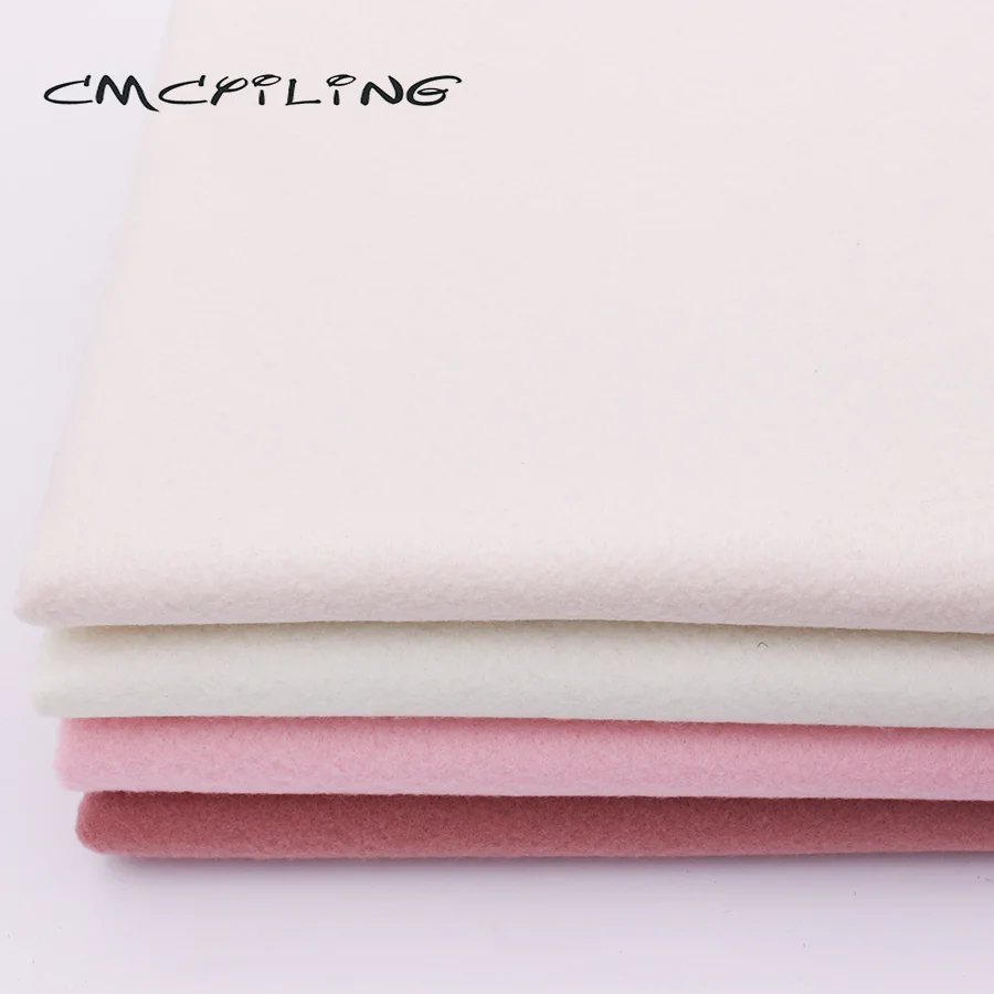 Premium Pink&Beige Soft Felt Fabric for Kids Needlework DIY Sewing Dolls Crafts Polyester Cloth 4 Pcs/Lot 45*55cm