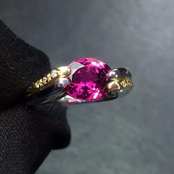 

Fine Jewelry Real Pt900 Platinum Gold 100% Natural Red Garnet Gemstone 2.33ct Female's Rings for Women's Fine Rings