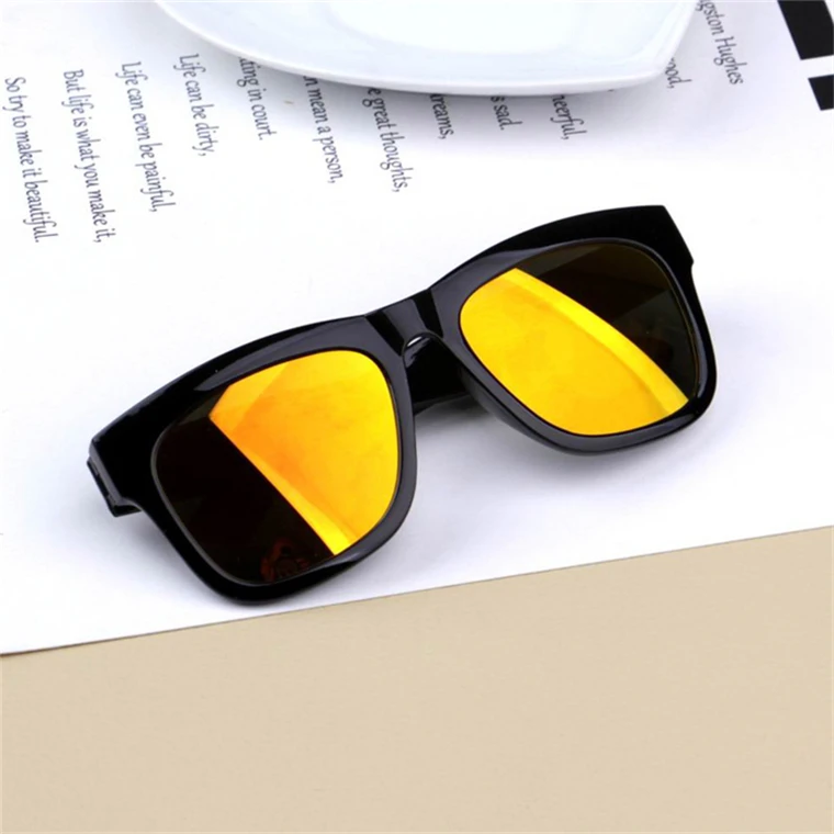 Colorful mercury reflective lens children sunglasses men and women oculos feminino redondo baby anti-UV personality sunglasses  (7)