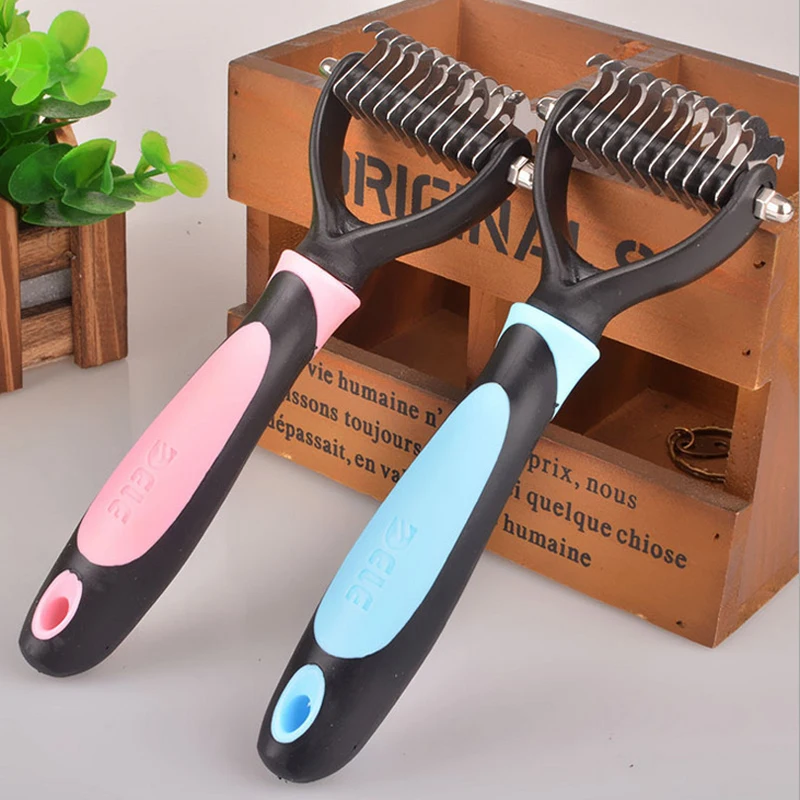 Double side Dog Brush Dematting Matbreaker Grooming Deshedding Trimmer