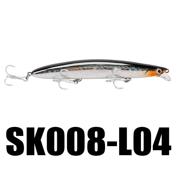 SeaKnight SK008 набор рыболовных приманок гольян 8 шт. 20 г 125 мм 0,3-0,9 м длинный Литой гольян большая плавающая твердая приманка рыболовные снасти - Цвет: Темно-серый