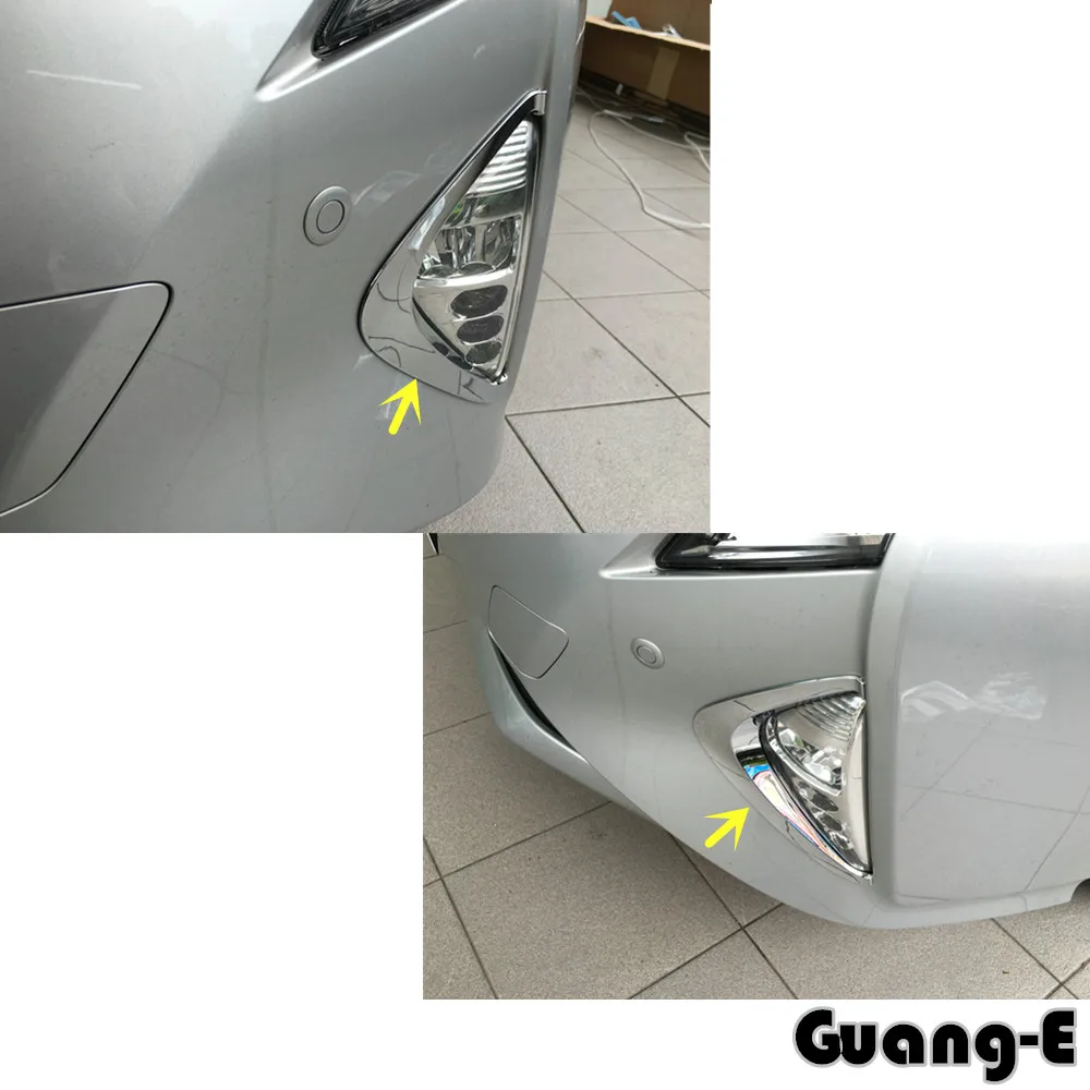 

Car body head front fog light lamp frame stick ABS Chrome cover trim hood panel frame 2pcs for Toyota Prius 2016 2017 2018