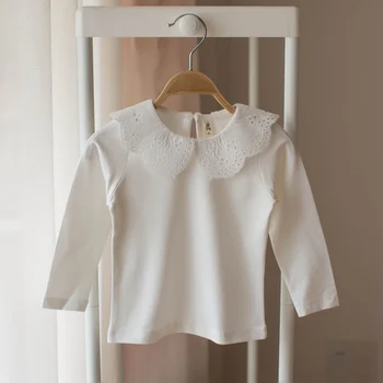 

Children's shirt 2019 spring girl baby cotton long-sleeved T-shirt baby white shirts girls baby tops kids tees