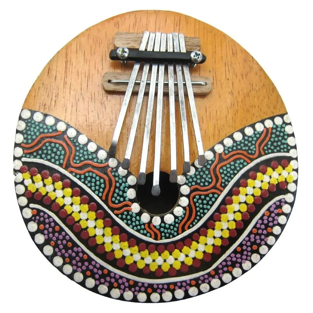 

Kalimba Thumb Piano 7 Keys Tunable Coconut Shell Painted Musical Instrument New