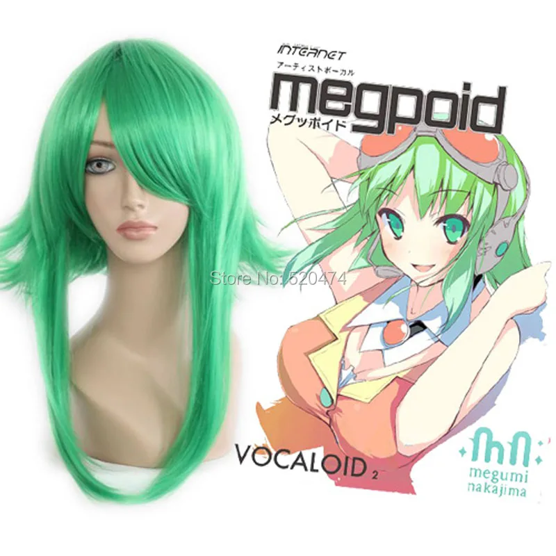 Mcoser 55 см Средний прямой зеленый цвет химическое Косплэй костюм парик 100% Высокая Температура Волокно wig-083a