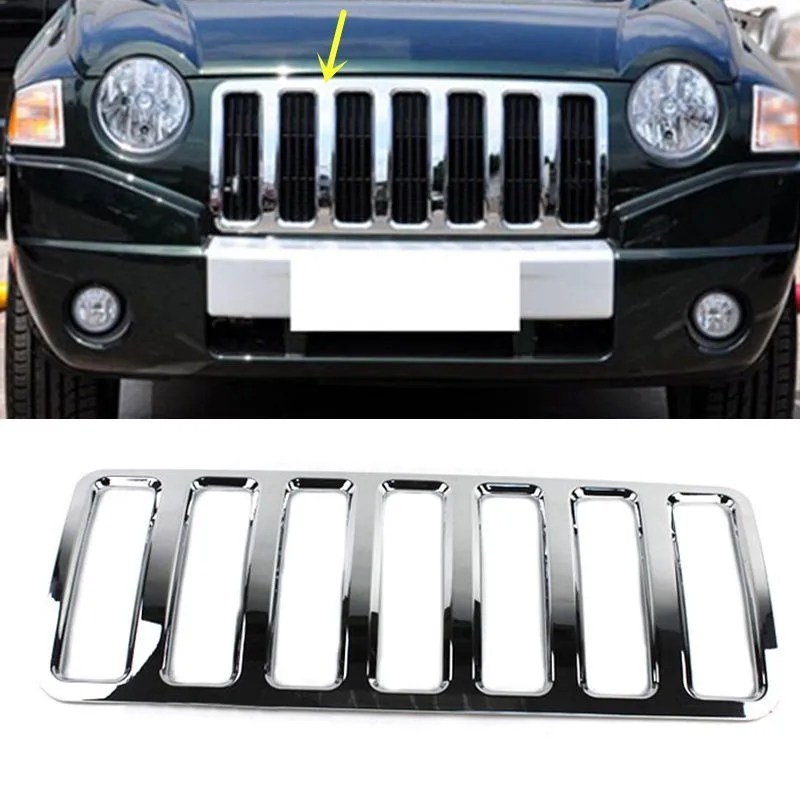 

For Jeep Compass 2007 2008 2009 2010 Honeycomb Front Grille Mesh Insert Trim Silver