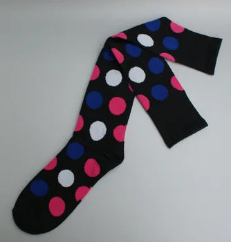 

New women Over Knee High Socks dots colors dot Girls long sock black