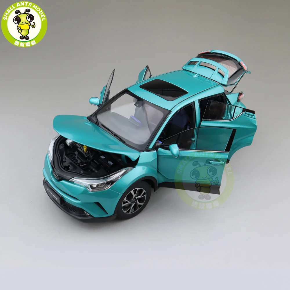 1/18 Тойота CHR C-HR литье под давлением модель автомобиля SUV игрушки Дети подарок для мальчика девочки синий цвет