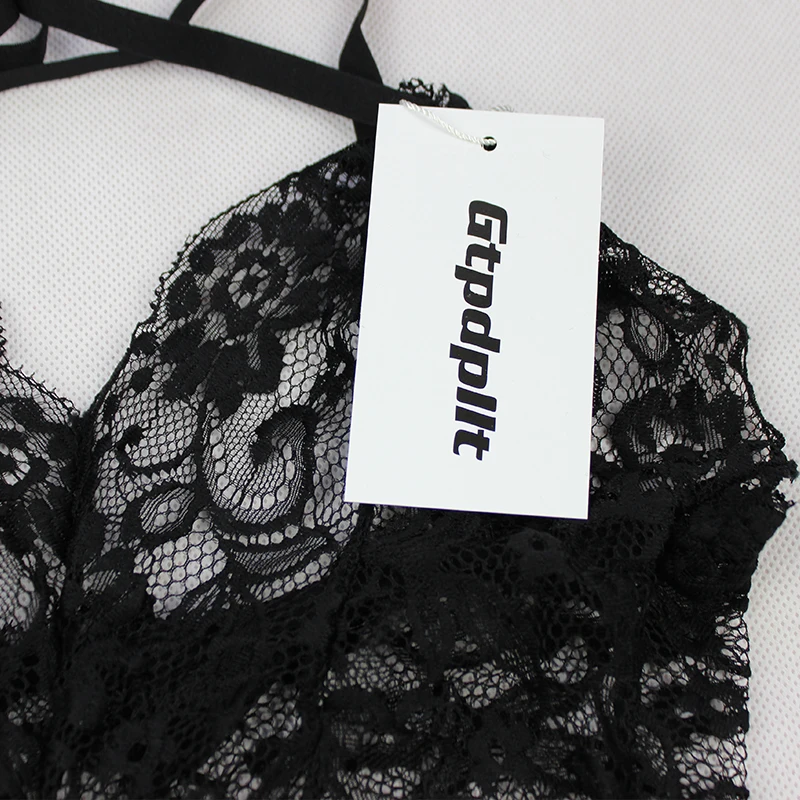 Gtpdpllt Sexy Halter lace bodysuit See-through Women hollow out Beach jumpsuit romper body feminino overalls Party bodysuits