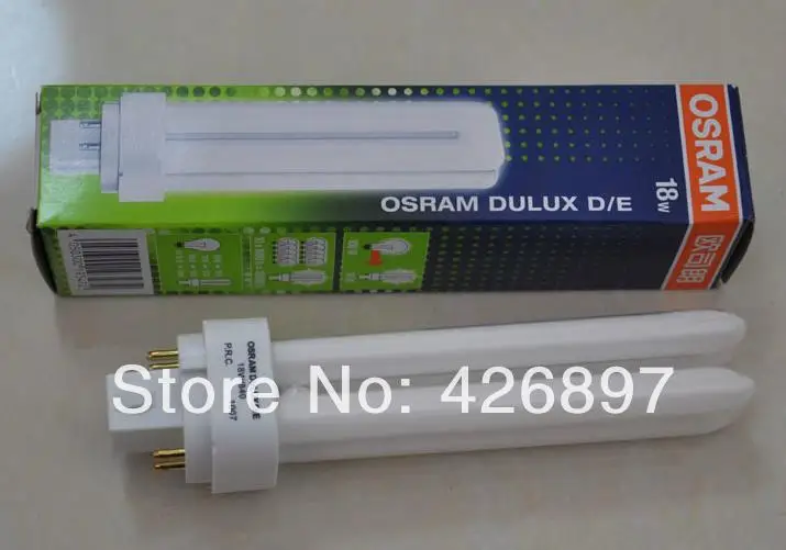 

OSRAM DULUX D/E 18W compact fluorescent lamp tube,LUMILUX 4 pins,D/E 18W/827 18W/840 18W/865,downlight energy saving bulb