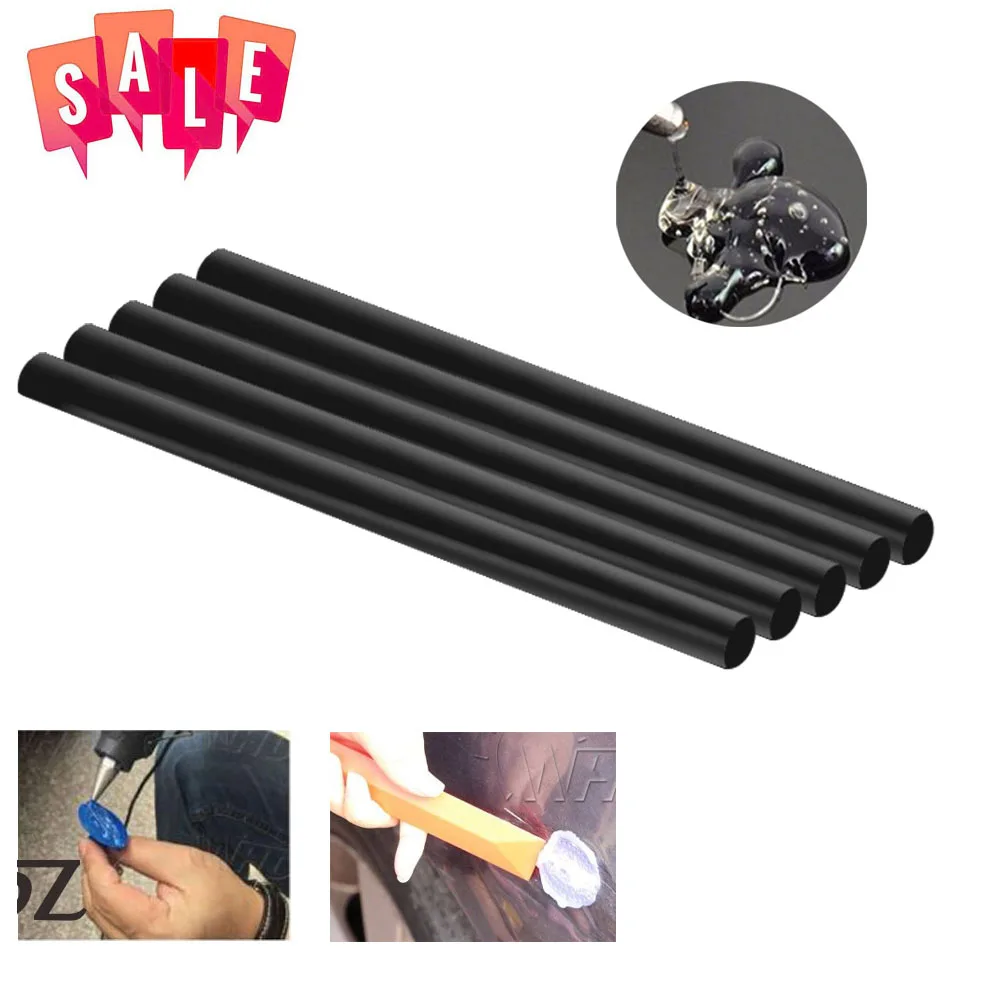 WHDZ Auto Repair Dent Removal PDR Tools - Rubber Hammer with 5pcs PDR Hot Melt Glue Sticks Car Automotive Repair Auto Body Dent