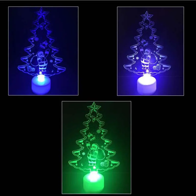 Красочный светодиодный декоративный светильник, товары для нового года, Рождественская елка, снеговик, Санта-Клаус, украшения, вечерние принадлежности, домашний декор