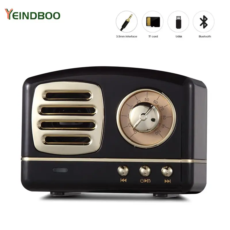 Portable Bluetooth Speaker Retro Mini Portable Wireless Bluetooth Speaker Radio USB/TF Card Music Player HIFI Subwoofer Speaker Portable Bluetooth Speaker Retro Mini Portable Wireless Bluetooth Speaker Radio USB/TF Card Music Player HIFI Subwoofer Speaker