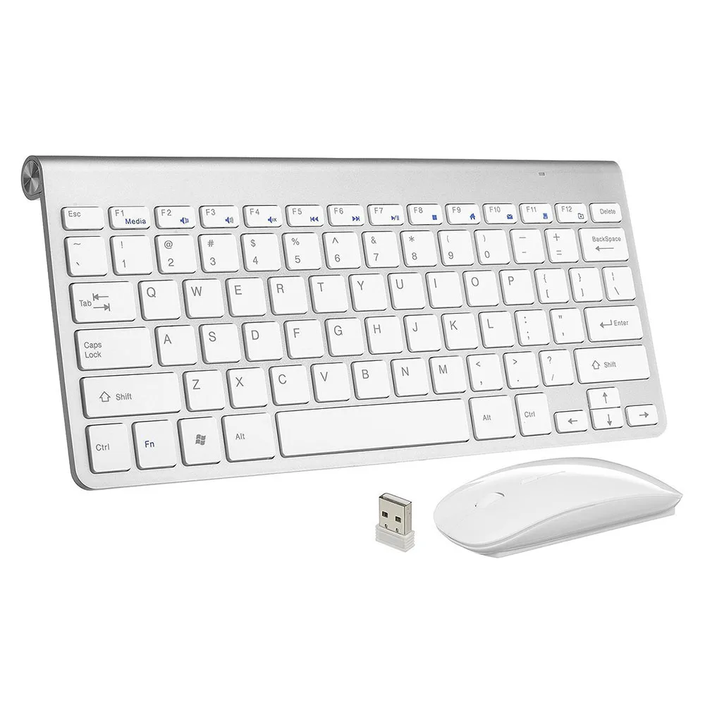 2,4G мини клавиатура мышь набор для портативной беспроводной клавиатуры Mac ноутбук ТВ коробка офисные принадлежности для IOS Android Win 7 10 - Цвет: Серый