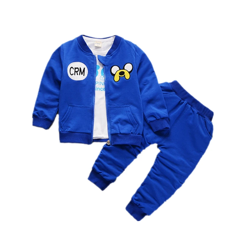

2018 Spring Baby Girls Boys Clothes Sets Children Cartoon Puppy Pattern Cotton Coats T Shirt Pants 3Pcs Infant Kids