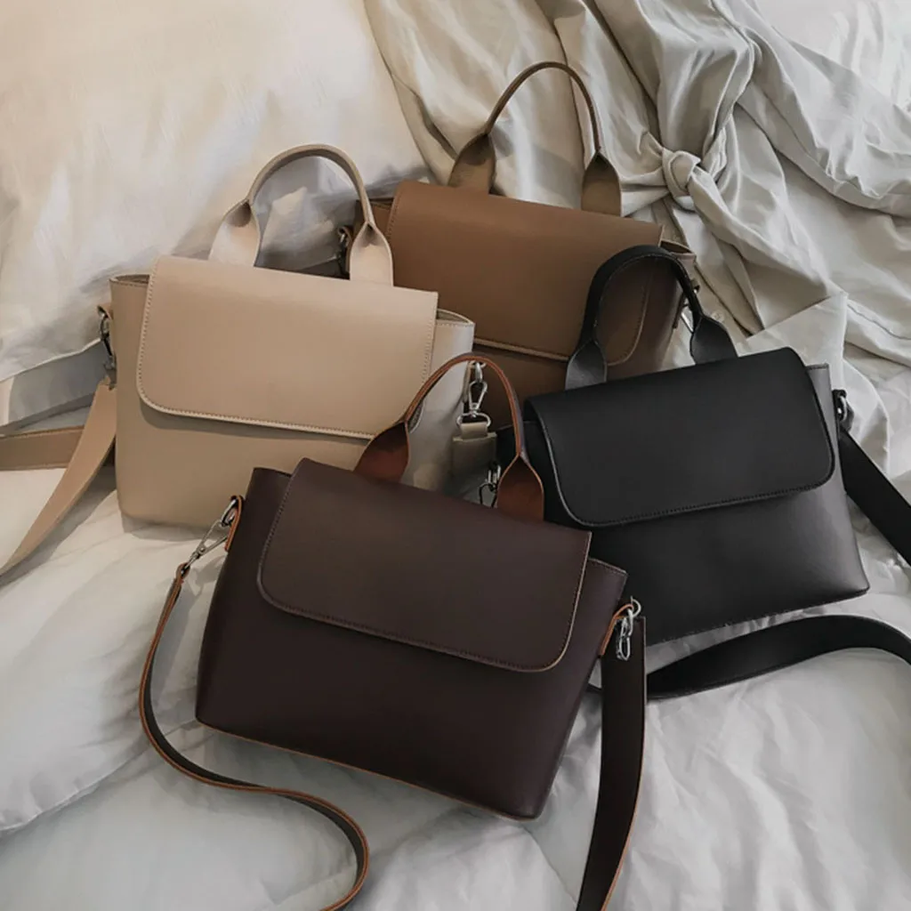 

Solid Color malas de senhora Women's Fashion Simple Leisure Bag bolsas de mujer Handbag Single Shoulder Messenger Bags bolsos #C
