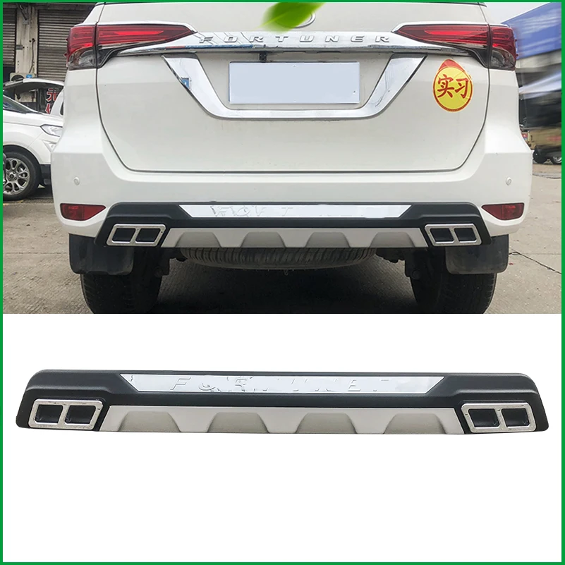 

For Toyota Fortuner 2016 2017 2018 2019 Rear Bumper Diffuser Spoiler Protector Guard Skid Plate Cover Trim Car Styling