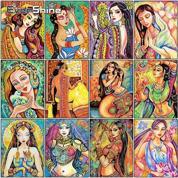 

EverShine Diamond Painting Portrait DIY Diamond Embroidery Religious Girl Pictures Of Rhinestones Full Square Mosaic Home Decor