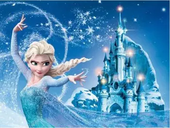 

100% Full Square 5D Diy Daimond Painting "Frozen Elsa" 3D Diamond Painting Round Rhinestone Diamant Painting Embroidery Cartoon