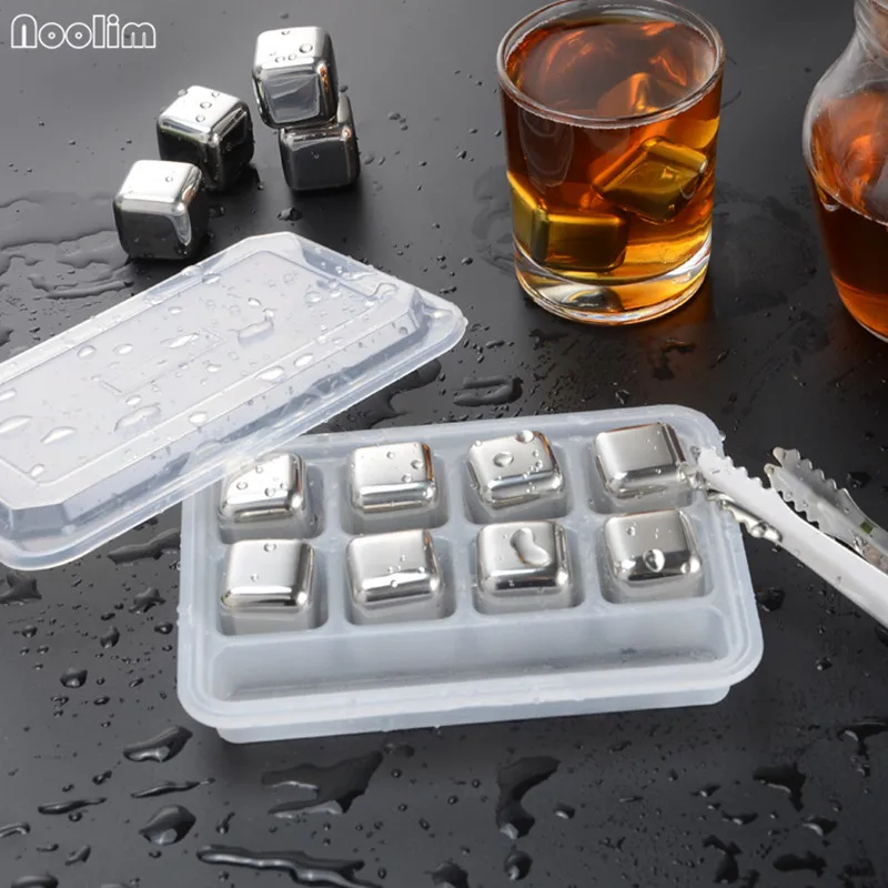 

NOOLIM Stainless Steel Ice Cubes bucket Bar KTV Magic Vodka Stone Whiskey Wine Beer Coolers Holder Chiller Tool