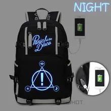 Wishot Panic! At The Disco рюкзак Многофункциональный USB зарядка дорожная сумка для подростков мальчиков и девочек школьные сумки с подсветкой
