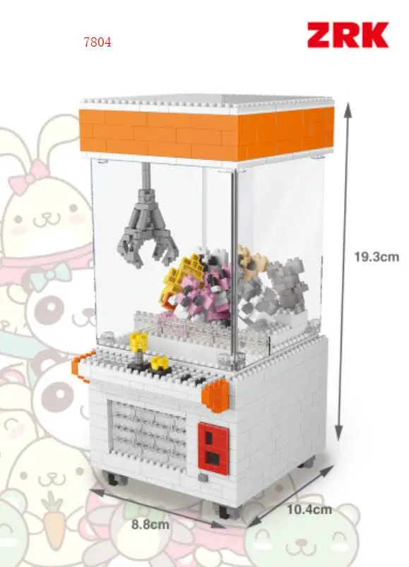 Best ZRK mini Blocks Cartoon Building Toy Fighter Game Machine Model UFO CATCHER Plastic Bricks Brinquedos Toys for Kids Gift 7808