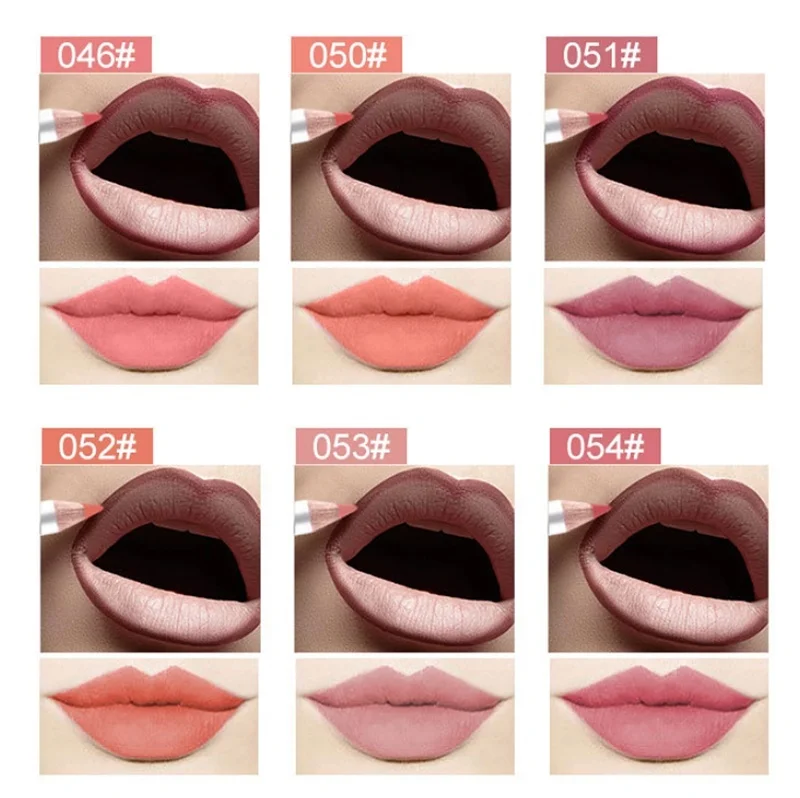 6Pcs/set Cosmetic Professional Wood Lipliner Waterproof Lady Charming Lip Liner Soft Pencil Contour Makeup Lipstick Tool