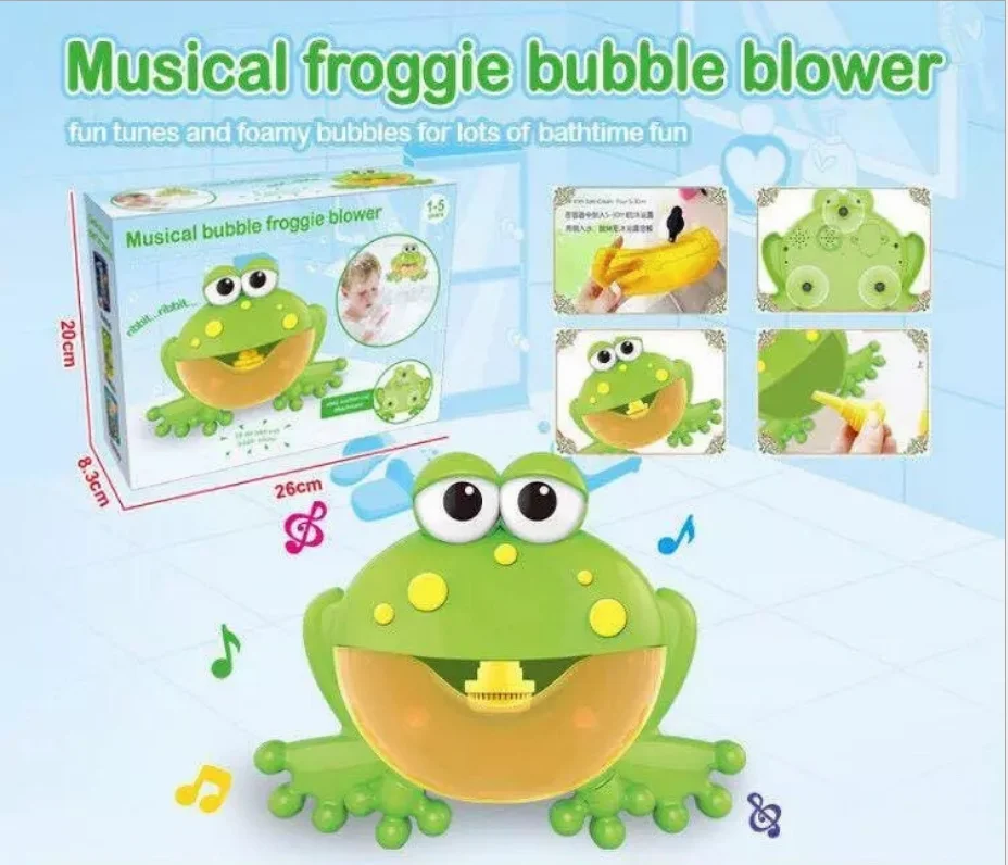 

2019 Kids Swimming Water Toys Newborns Baby Bath Bubble Machine Big Frogs Automatic With Music Wash Play Cartoon Educational Toy