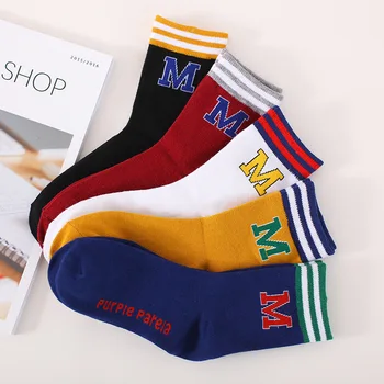 

Funky socks letter pattern hip hop socks happy crazy cotton socks women skateboard streetwear harajuku teen socks unisex