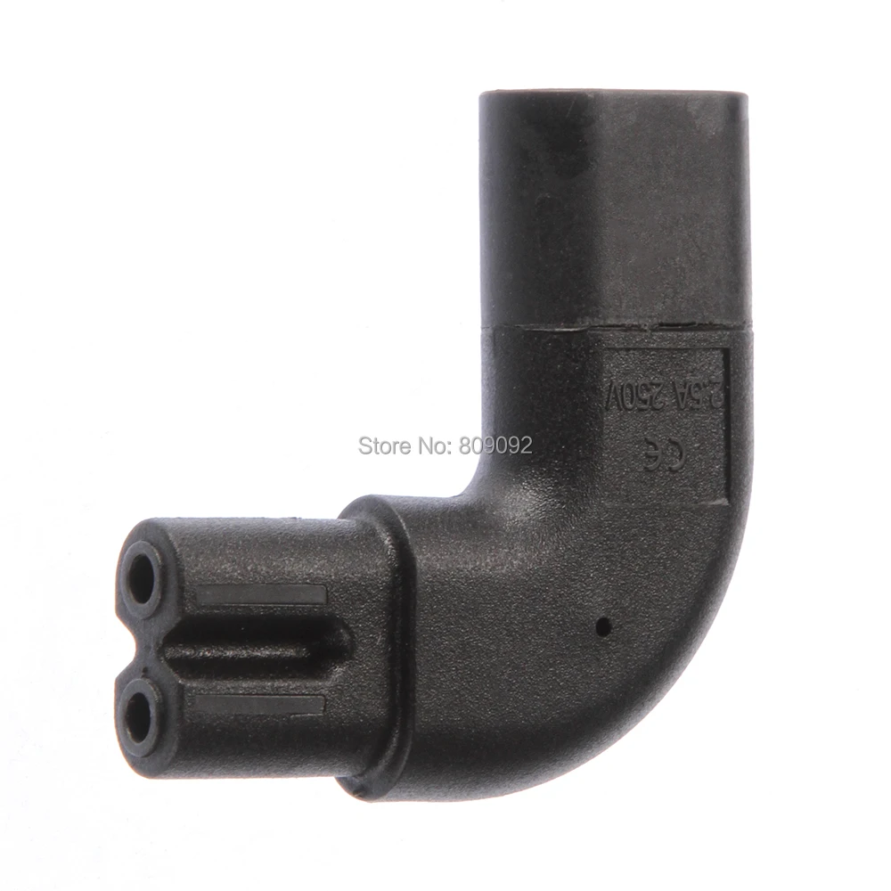 Right-Angle IEC 320 C7 to C8 Figure 8 AC Power Adapter Plug Converter