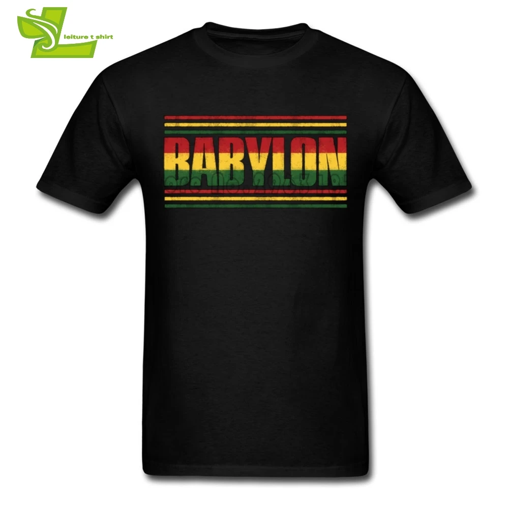 Babylon Rasta Reggae Мужская футболка с принтом удобные мужские топы коротким рукавом и