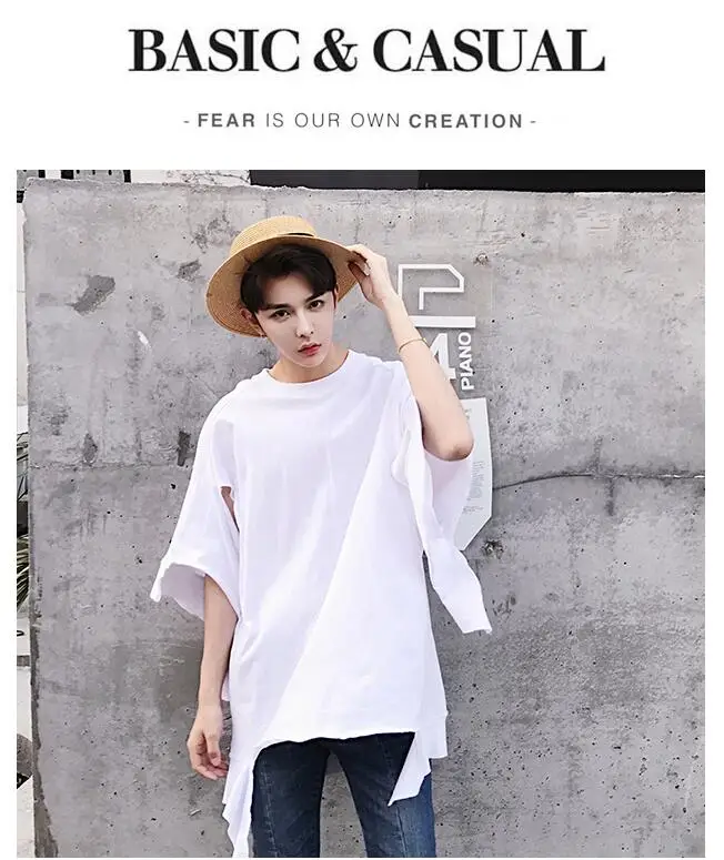 M-xl! Летняя новая открытая футболка с короткими рукавами, брендовая мужская Свободная футболка с альтернативным подолом