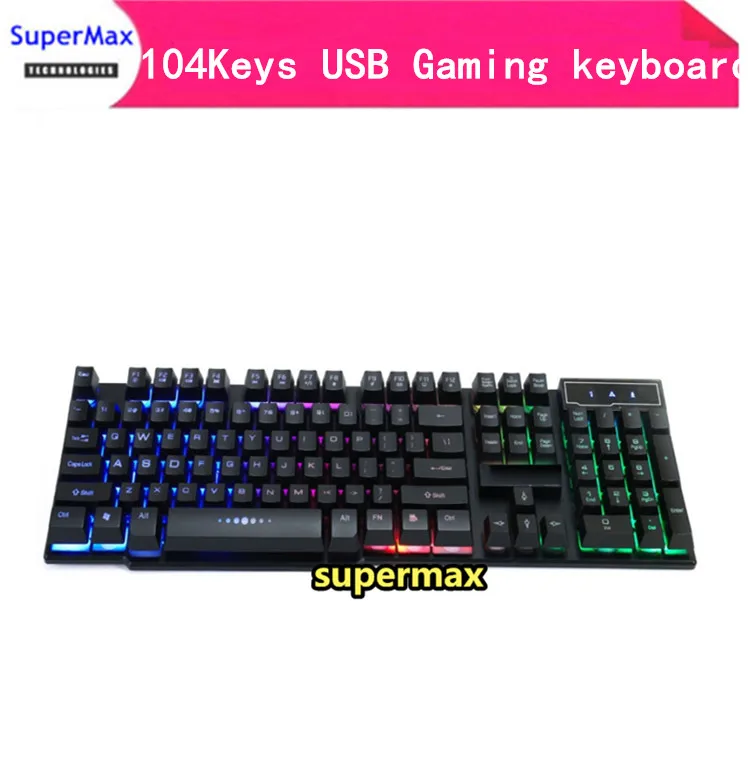 WOW special keyboard LED Backlit Gaming Esport Keyboard for 104Keys USB