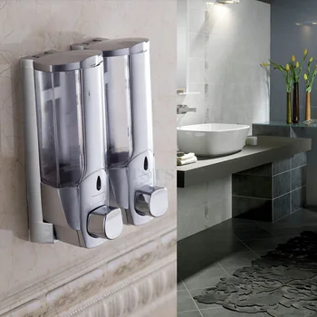 

Pure Clear Bathroom Double Handle Soap Dispenser Wall Mounted Liquid Soap Dispenser Home Shampoo Box Bathroom Accessories