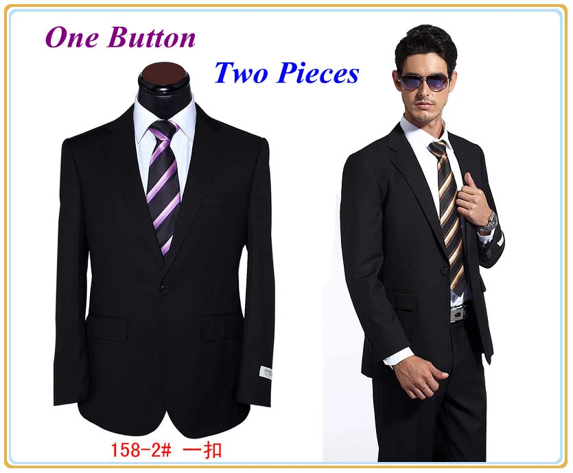 Black Men Slim Fit Dress Suit Hot Selling Wedding Suit