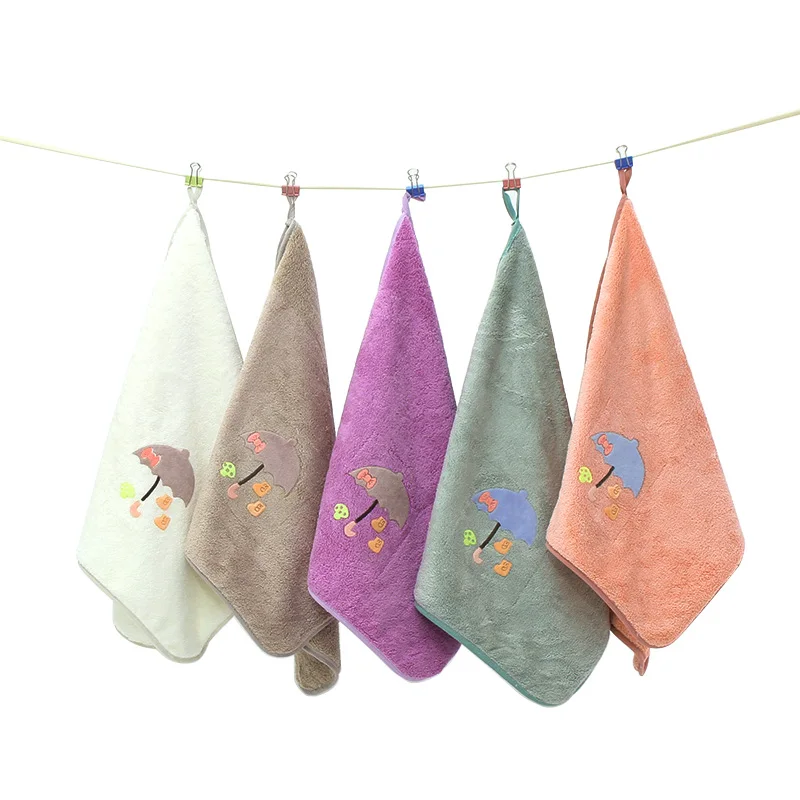 

Female Cartoon Cute Towel Girl Pattern Applique Hand Towel 2019 Stylish and Comfortable Breathable and Quick-drying Face Towels