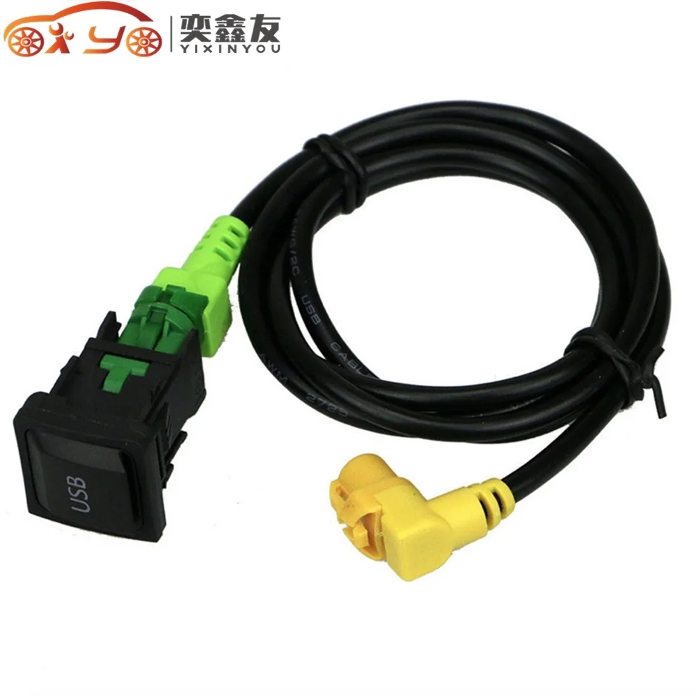 

Car RCD510 RNS315 USB Cable With Switch For VW Golf MK5 MK6 VI 5 6 Jetta CC Tiguan Passat B6 Armrest Position