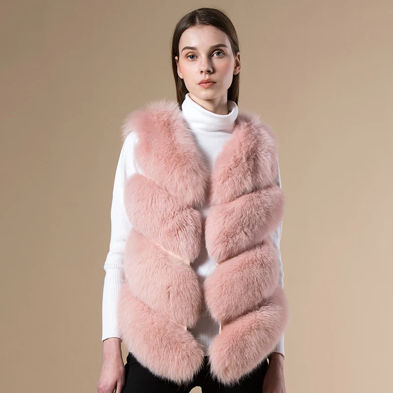 7 Beige Vraie Barres Manteau Gilet rouge noir En Cuir Femmes Un marron Nouvelle Véritable pourpre Hiver Des gris Veste Gilets Couleurs rose De Fourrure 4 Renard Naturel fvYmIb7y6g