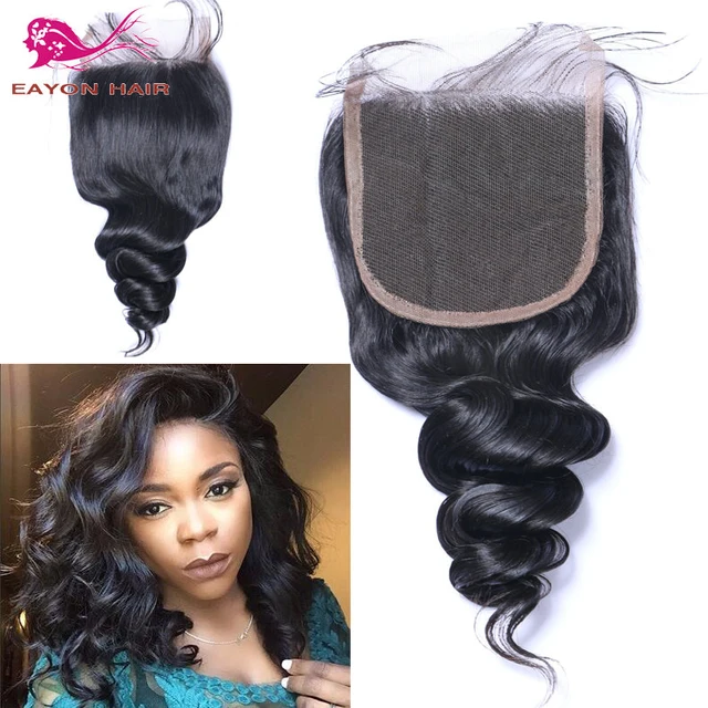8A Brazilian Lace Top Closure Piece Loose Wave Brazilian Hair Lace