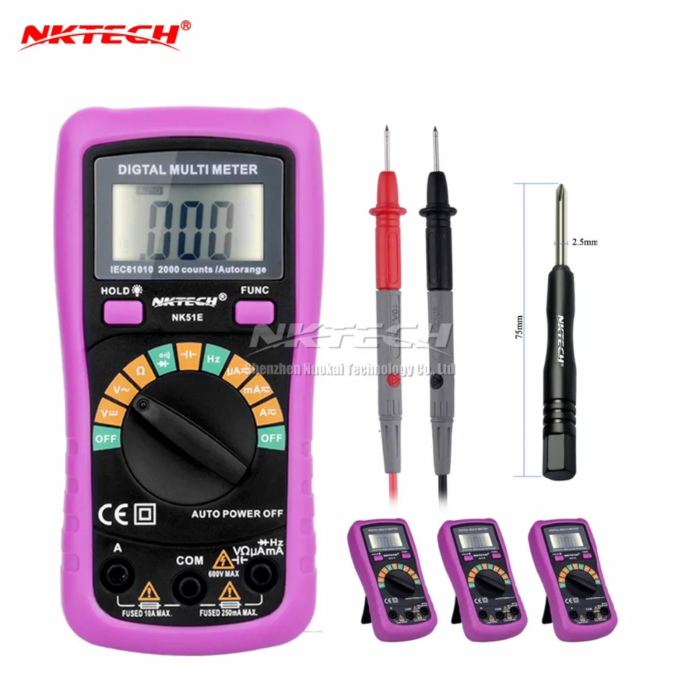 

4pcs NK51E Multimeter VS MS8233D With 2000uF Capacitance and Frequncy Measurement Auto Range Digital Multimeter