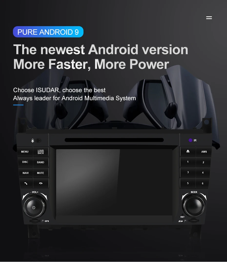 Flash Deal Isudar 2 Din Autoradio Android 9 For Mercedes/Benz/Sprinter/W203/A180/A-class Car Multimedia Player GPS Octa Core RAM 4G DSP DVR 3