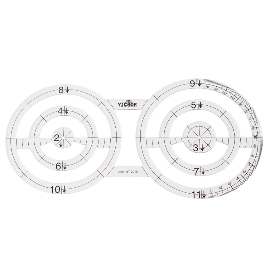 

Sewing Parts DIY Tools Ruler Patchwork Rules Quilting Rules Double Circle Patchwork Ruler Twin Ruler(NT-2010)
