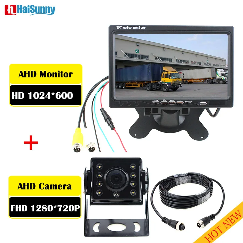 HaiSunny резервная камера и монитор Комплект для грузовика прицепа автобуса RV пикапы прицепа AHD 1280x720 P камера заднего вида комплект